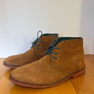 TED BAKER || London Kidde 2 tan suede leather wingtip chukka desert boots